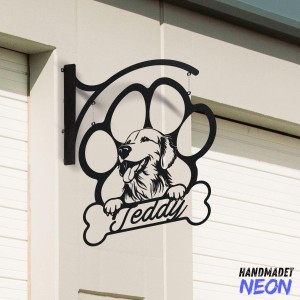 Personalized Labrador Retriever Dog Hanging Sign, Paw Dog Outdoor Hanging Sign, Pet Spa Metal Blade Sign, Pet Grooming Metal Business Sign