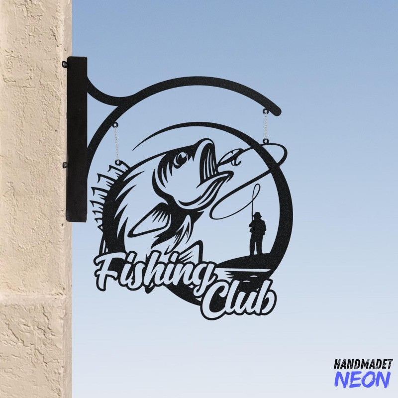 Personalized Fisher Hanging Sign, Fishing Outdoor Hanging Sign, Fishing Club Sign, Fisher Metal Blade Sign, Fishing Metal Business Sign