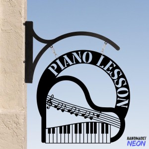 Personalized Piano Hanging Sign, Piano Lesson Outdoor Hanging Sign, Music Studio Sign, Music Metal Blade Sign, Piano Metal Business Sign