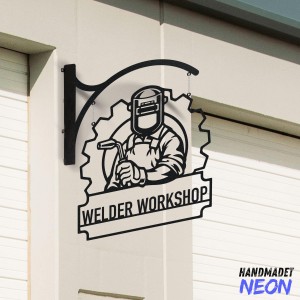 Personalized Welder Hanging Sign, Welder Workshop Outdoor Hanging Sign, Welding Studio Sign, Welder Metal Blade Sign, Metal Business Sign