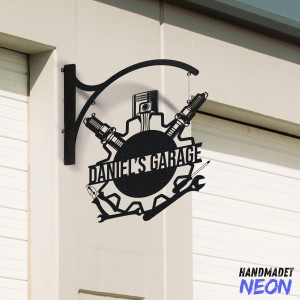 Personalized Garage Hanging Sign, Garage Mechanic Outdoor Hanging Sign, Workshop Blade Sign, Car Repair Garage Metal Business Sign