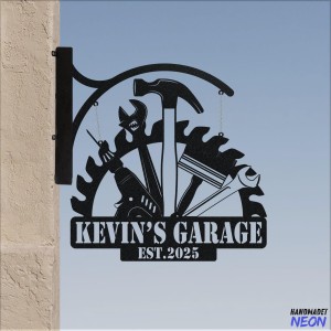 Personalized Garage Hanging Sign, Garage Mechanic Outdoor Hanging Sign, Workshop Blade Sign, Car Repair Garage Metal Business Sign