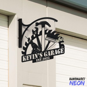 Personalized Garage Hanging Sign, Garage Mechanic Outdoor Hanging Sign, Workshop Blade Sign, Car Repair Garage Metal Business Sign